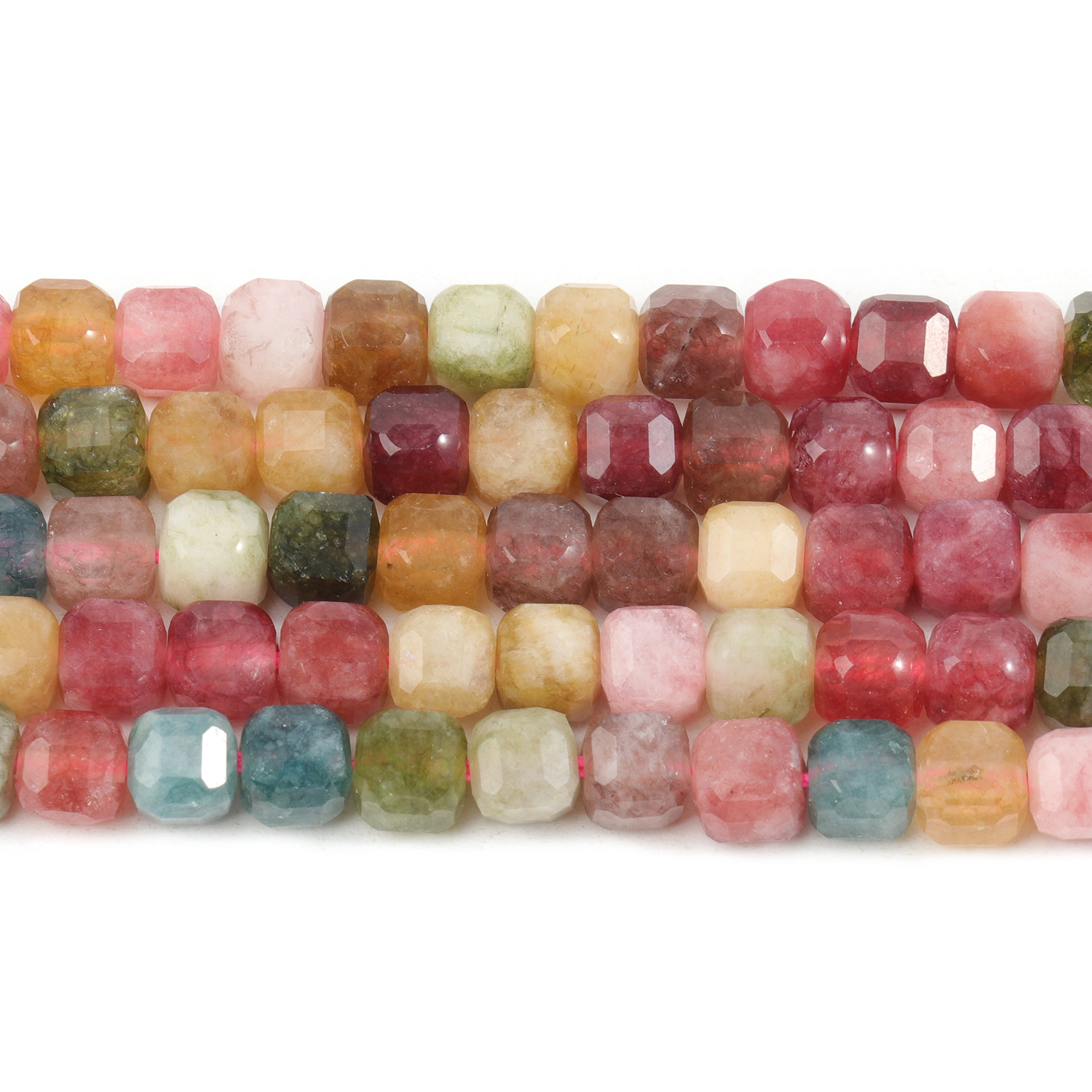 Faceted Natural Tourmaline 5mm Cube Beads for DIY Jewelry Making & Accessories