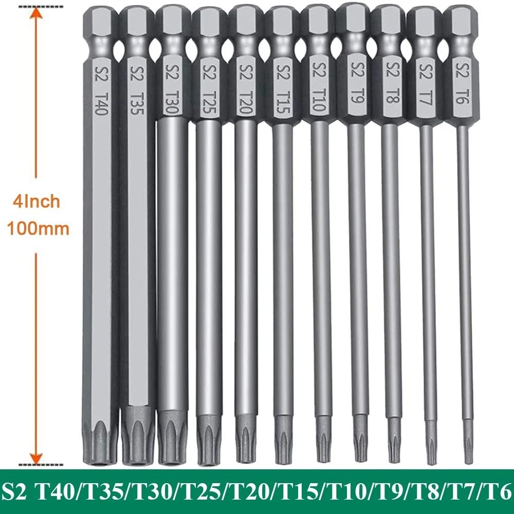 11 Piece Tamper Proof Security Bit Set 1/4 Hex Magnetic