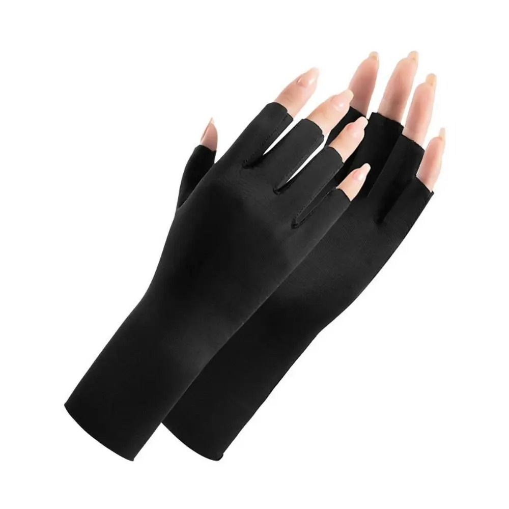 UV Protection Nail Art Gloves Open Finger Manicure Safety Gloves