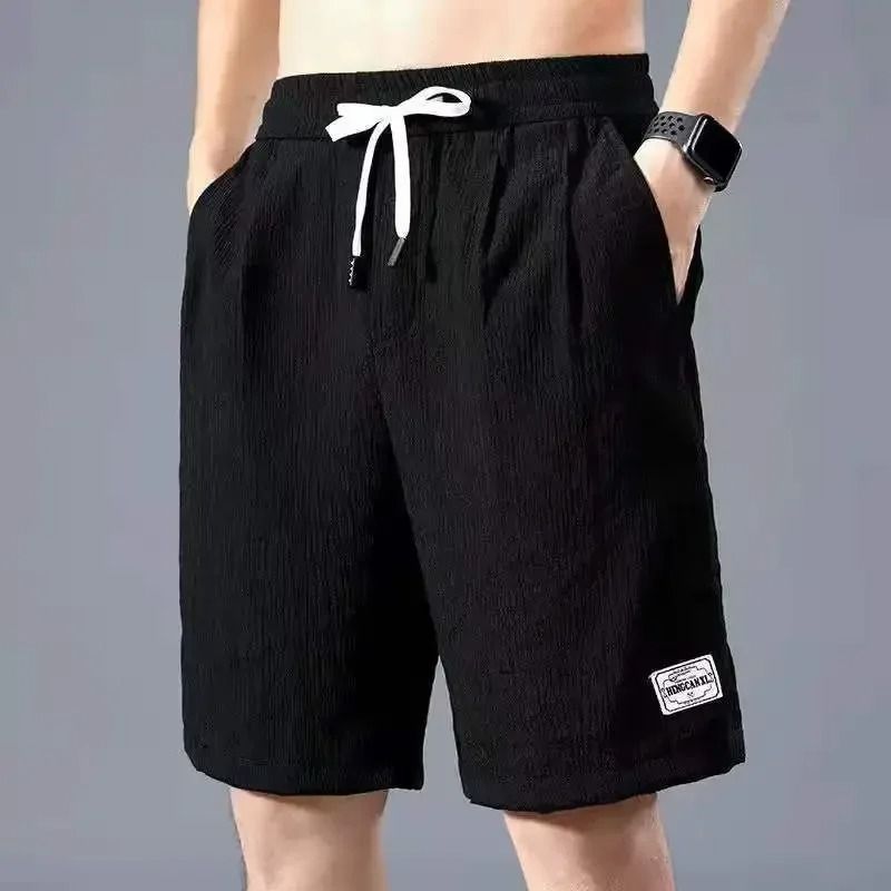 Mens Ice Silk Casual Shorts Lightweight Loose Fit Summer Shorts