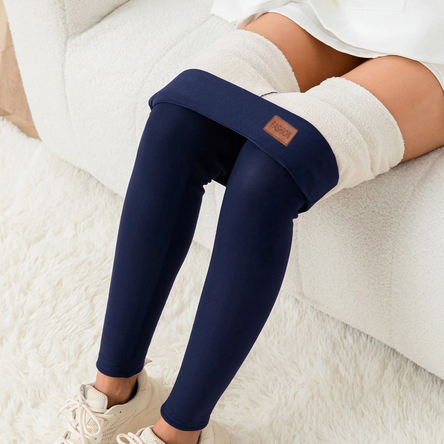 Women High Waist Thermal Fleece Lined Winter Warm Leggings