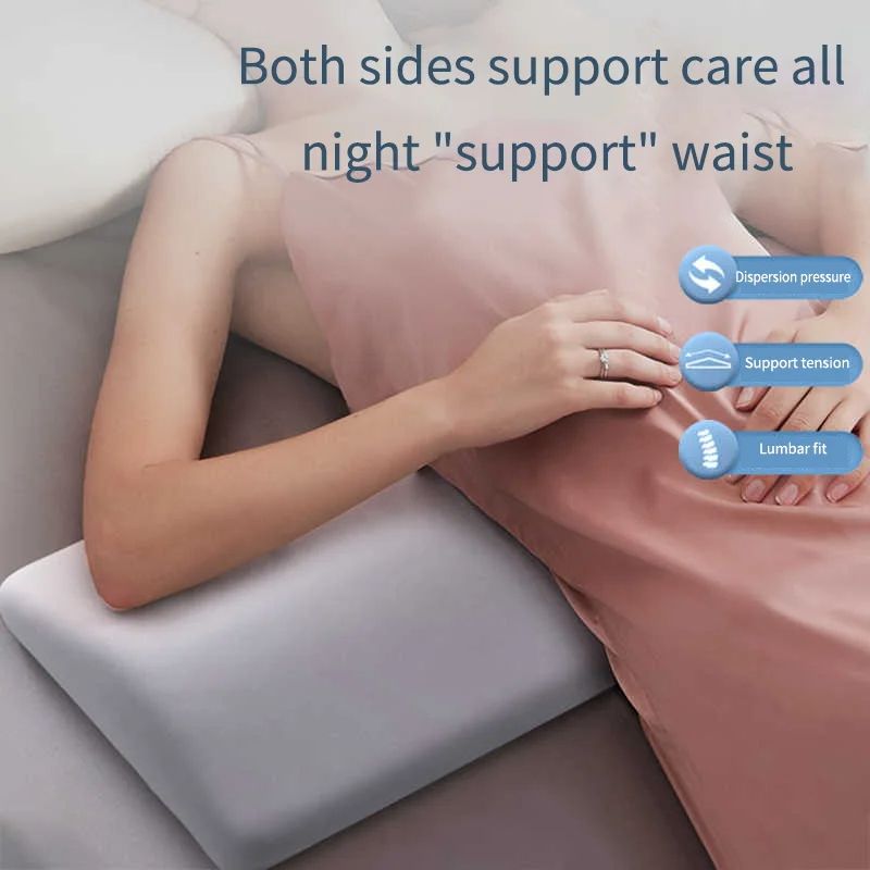 Lumbar Support Pillow for Lower Back Pain Relief, Memory Foam Back Support Cushion for Sleeping Comfort and In Bed Waist