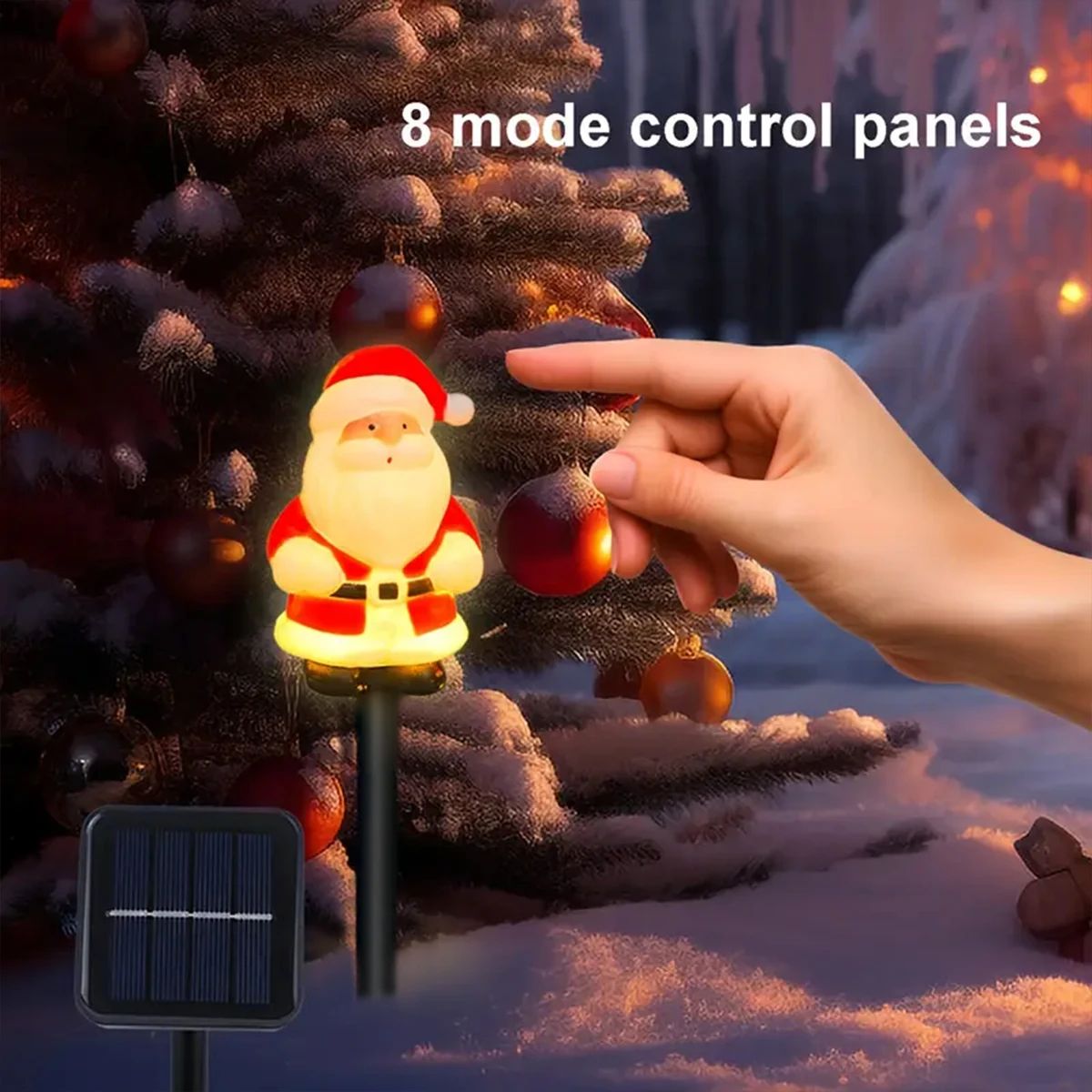 5pcs Solar Santa Claus Christmas Pathway Stake Lights
