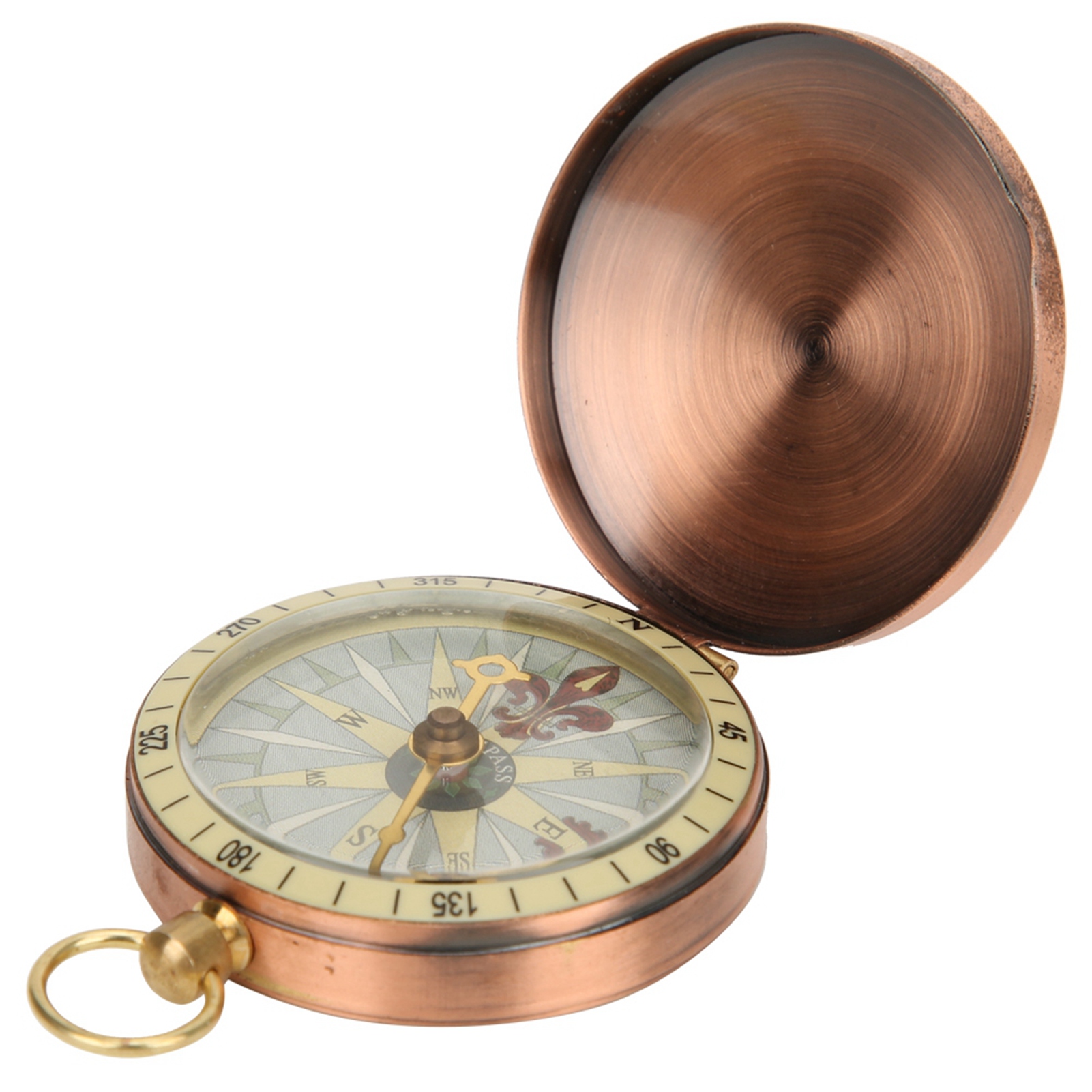 Vintage Copper Pocket Watch Compass  Outdoor Hiking & Camping Essential