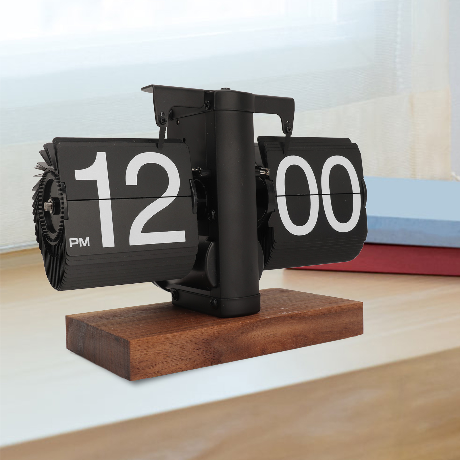 Retro Flip Down Clock Automatic Battery-Operated Mechanical Clock for Home & Office Decoration