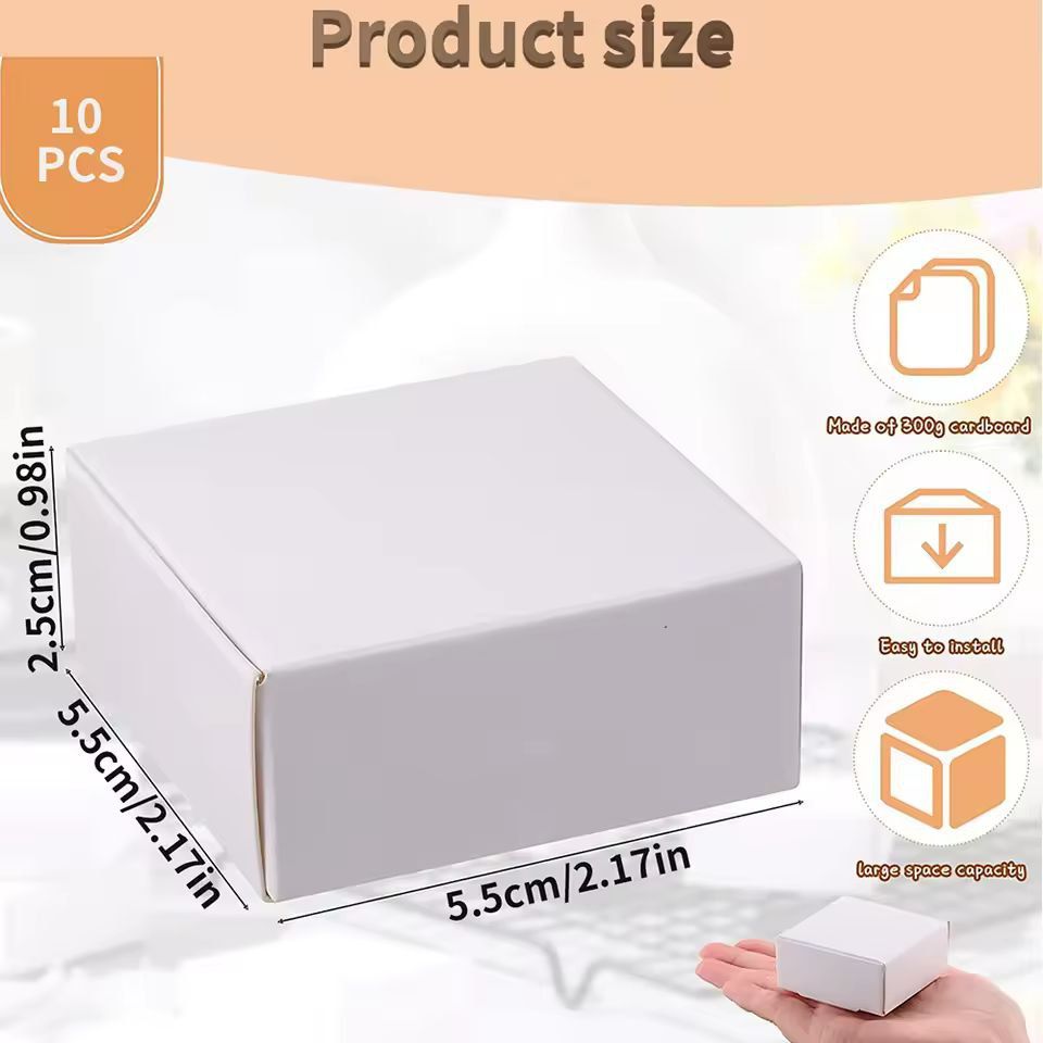 Small Kraft Paper Jewelry Gift Boxes 10-Pack Mini Cardboard Wrapping Boxes
