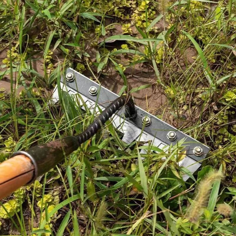 Carbon Steel Garden Hand Rake – Heavy-Duty Scarifier & Agricultural Nail Harrow for Farm Weeding