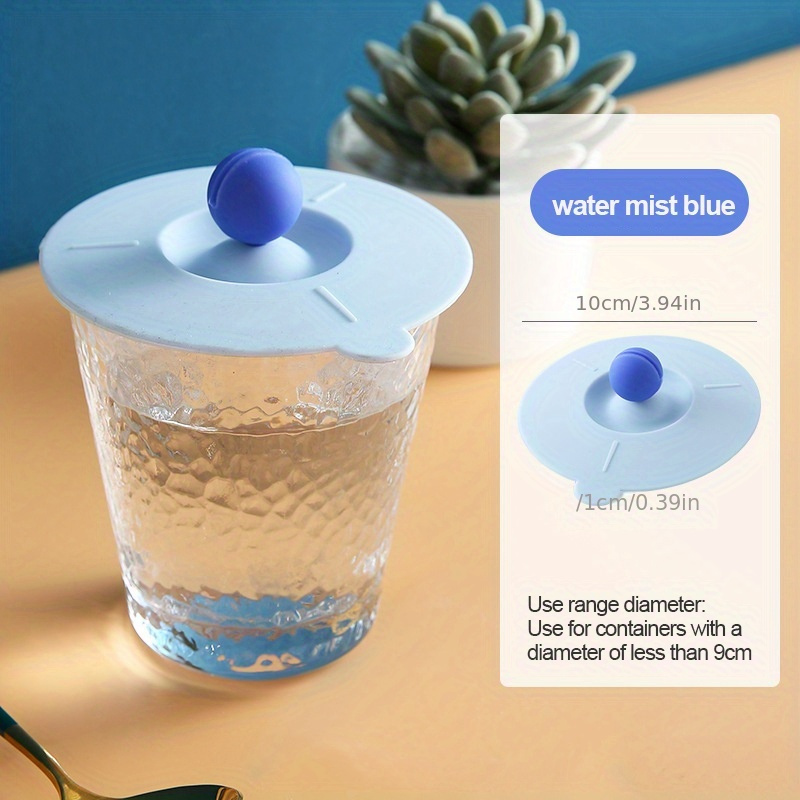Round Heat-Resistant Lid Cover Non-toxic Silicone Universal Cup Lid with Spoon Holder