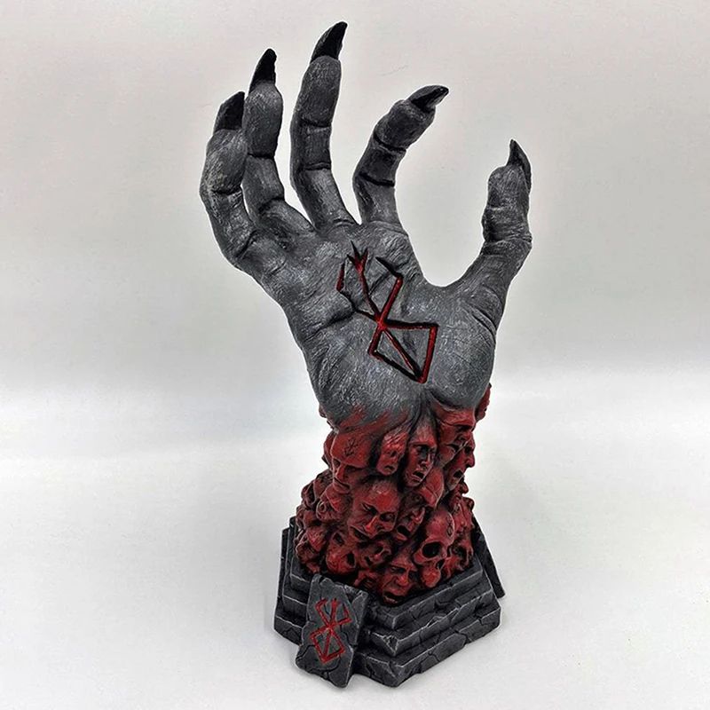 Berserk Skull Hand Grim Reaper Statue Gothic Resin Figurine