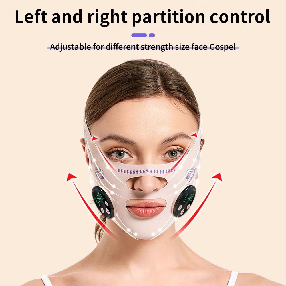 Rechargeable EMS Facial V-Line Lifting Massager – Double Chin & Cheek Contouring Mask