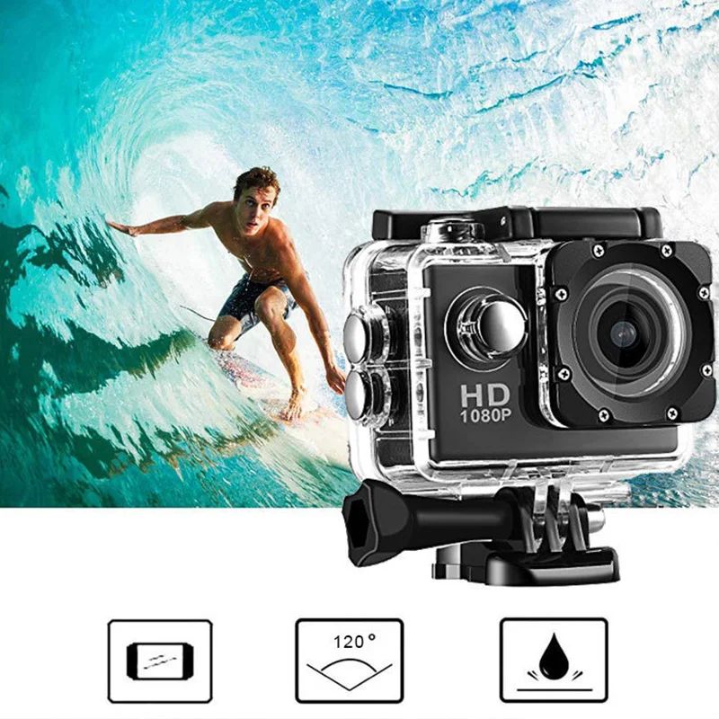 Waterproof Underwater Action Camera for Sports, Diving & Riding