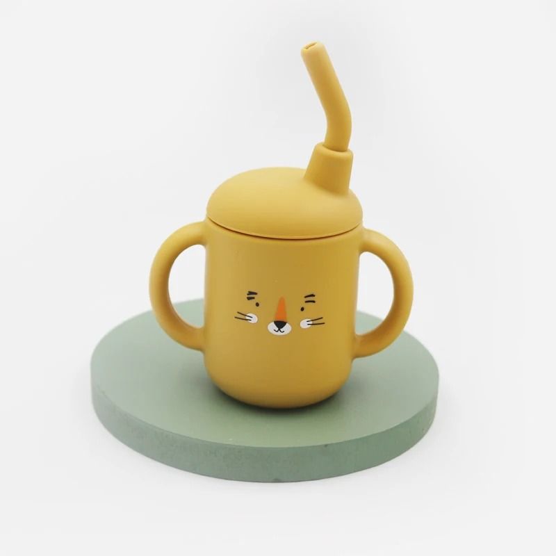 Tiny-Sip 2-in-1 Cartoon Silicone Transition Cup