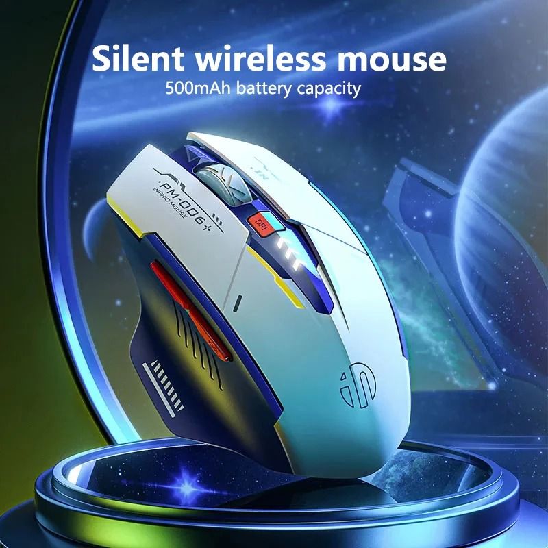 Inphic F9 Wireless Gaming Mouse | Rechargeable Battery Display & Mecha Design for PC