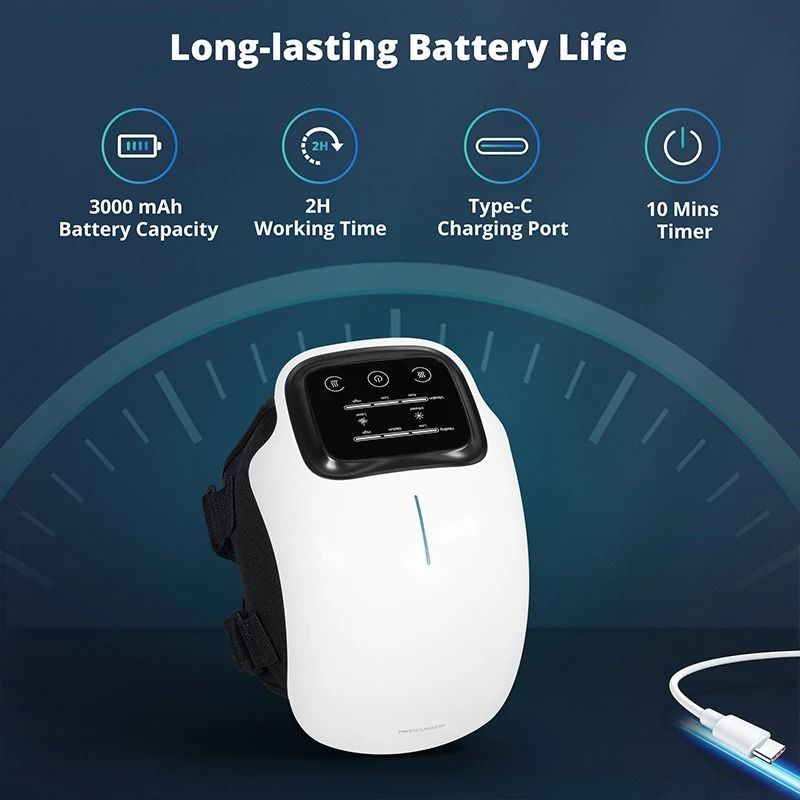 Wireless Heated Knee Massager With Vibration And Adjustable Temperature