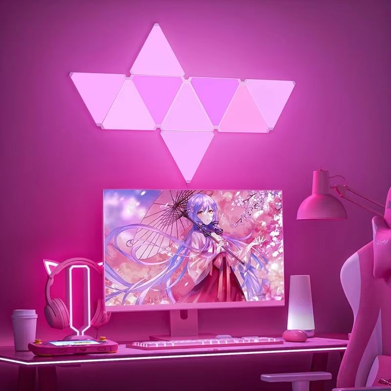 Ultra Thin Gaming Light Tuya WiFi LED Triangular Quantum Lamp RGB Wall Lamp