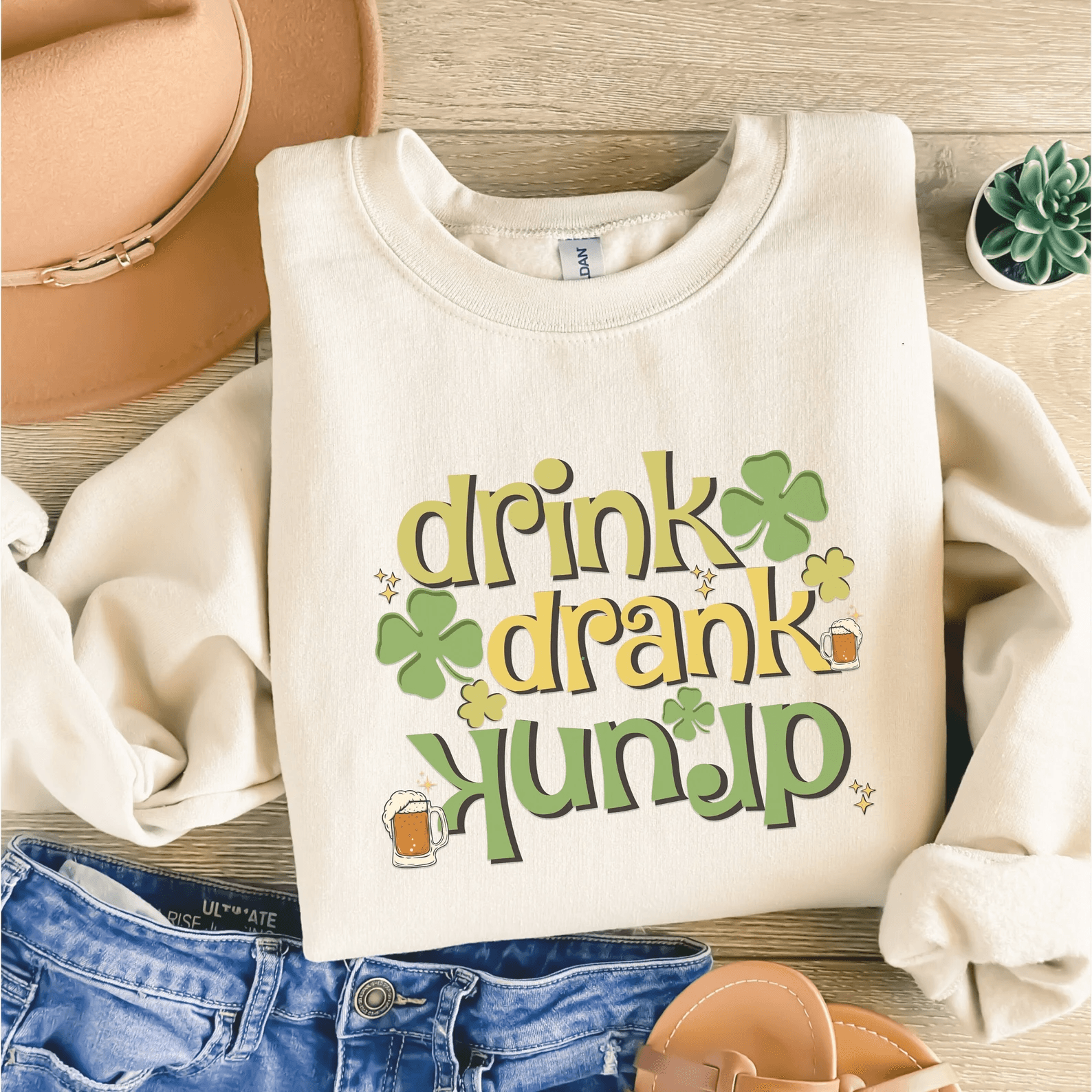 Funny St Patricks Day Shirt Retro Lucky Shamrock Vintage Irish Tee