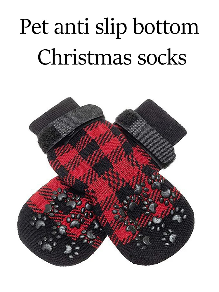 4PCS Double Side Anti Slip Dog Socks