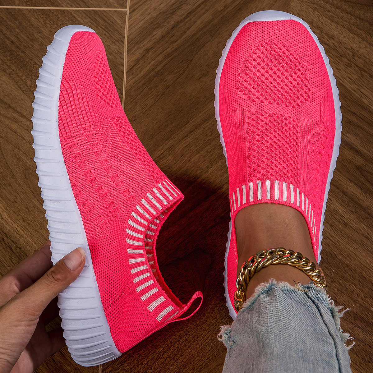 Lightweight Mesh Low Top Shoes, Women's Casual Lace Up Sneakers