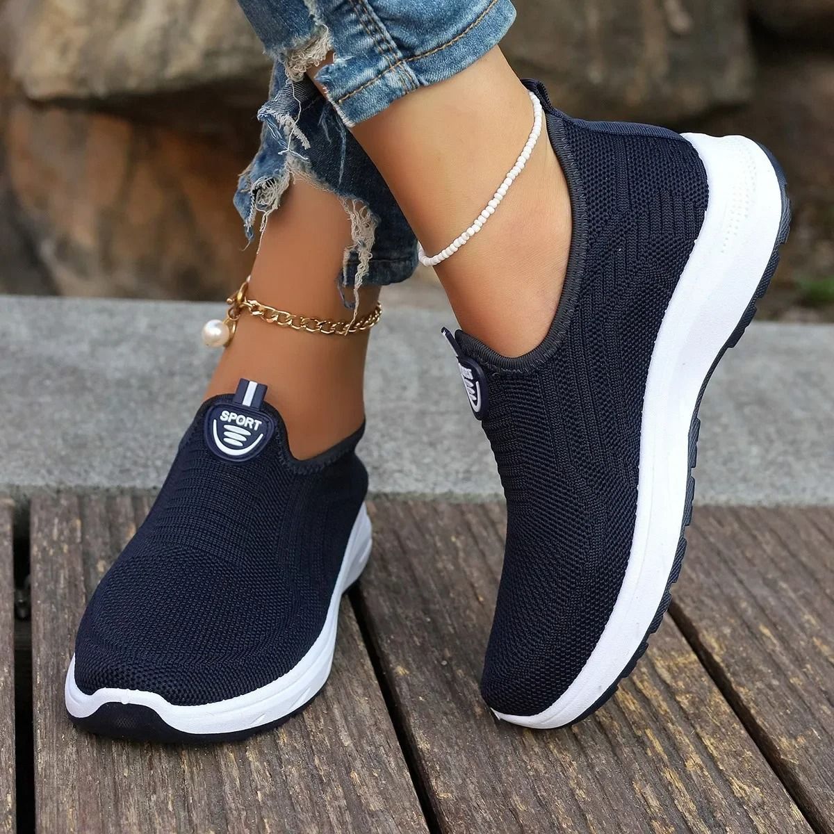 Lightweight Mesh Casual Shoes Women Breathable Soft Sole Summer Flats