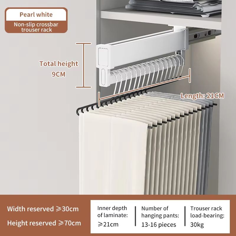 Space-Saving Expandable Sliding Pants Rack