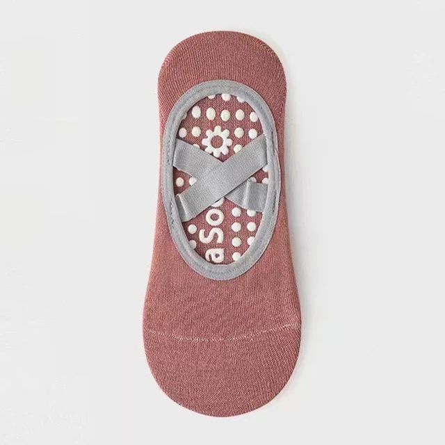 Womens Terry Cotton Non-Slip Yoga Socks – Breathable Bandage Pilates & Ballet Grip Fitness Socks