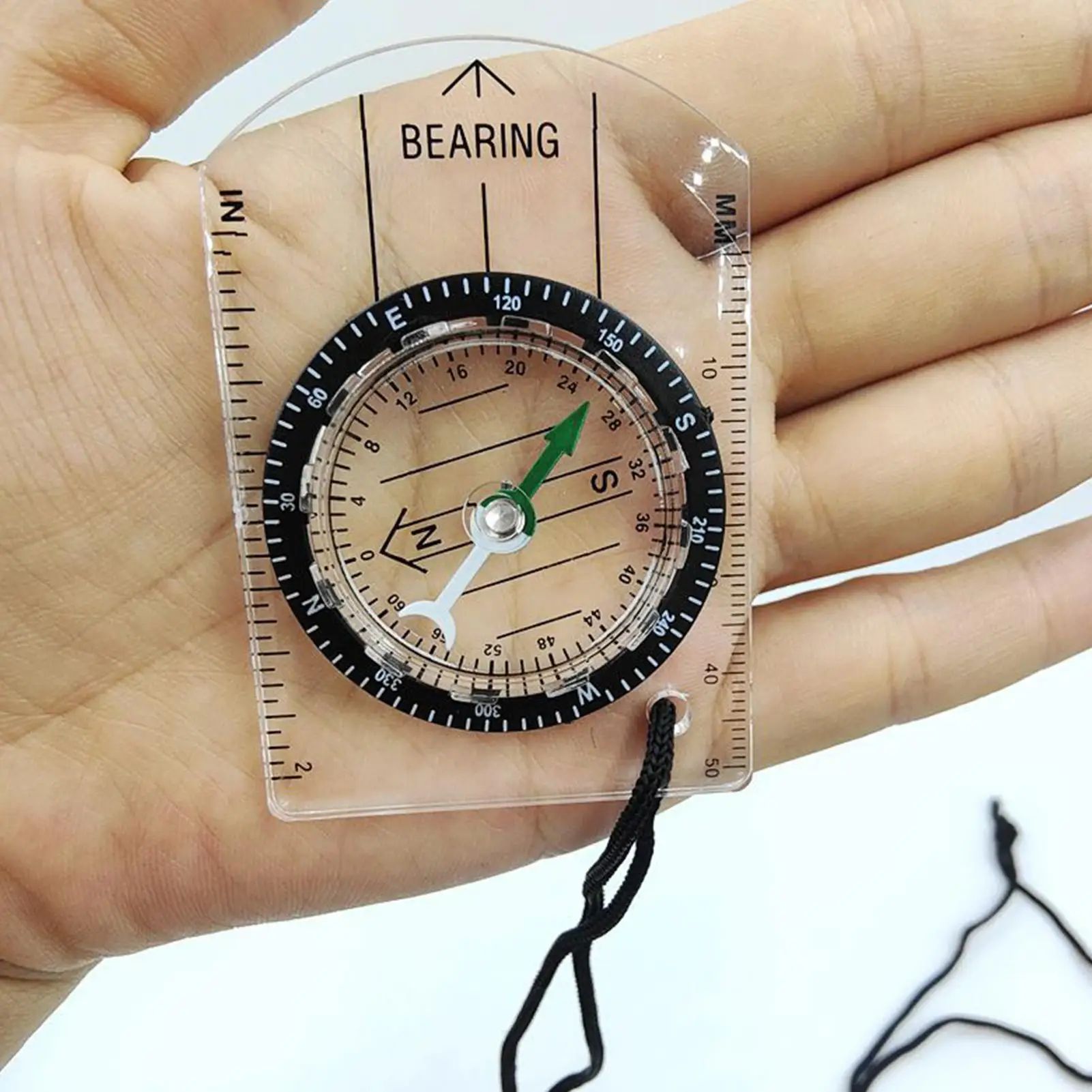 Transparent Acrylic Compass with Map Scale for Hiking Backpacking Navigation Tool