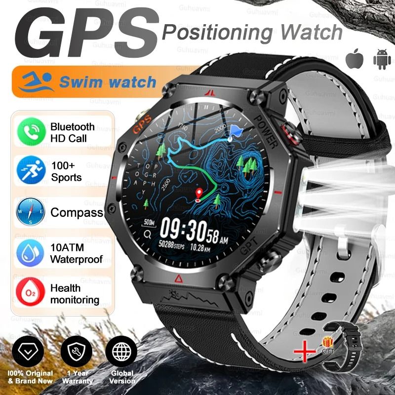 T-Rex 3 Ultra Military GPS Smartwatch with AMOLED Display, 10ATM Waterproof and Compass