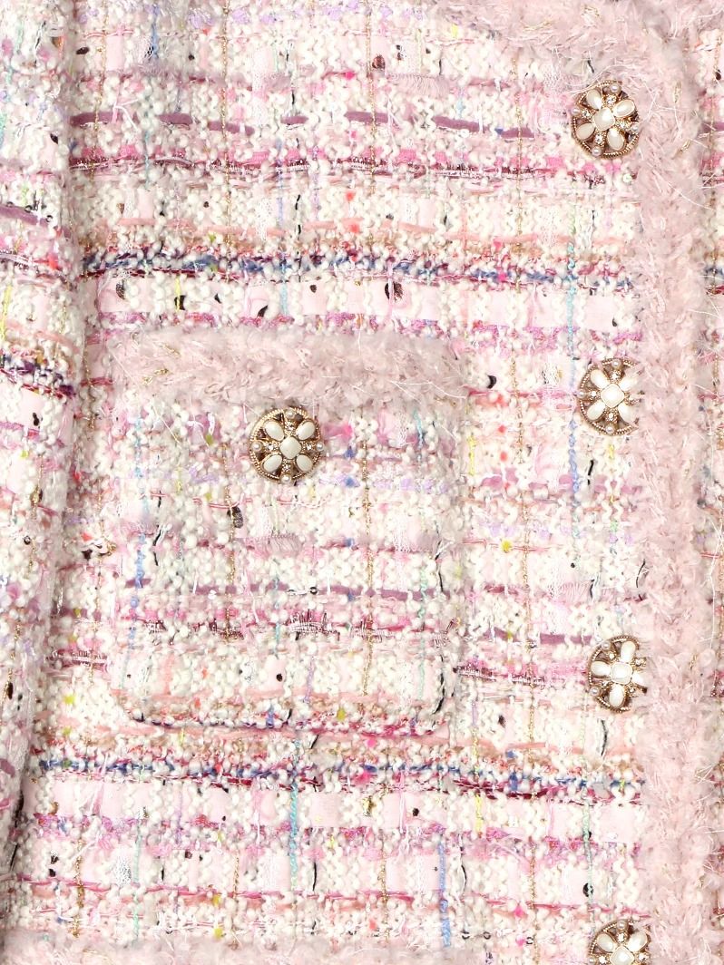Cherry Blossom Romantic Braided Tweed Jacket
