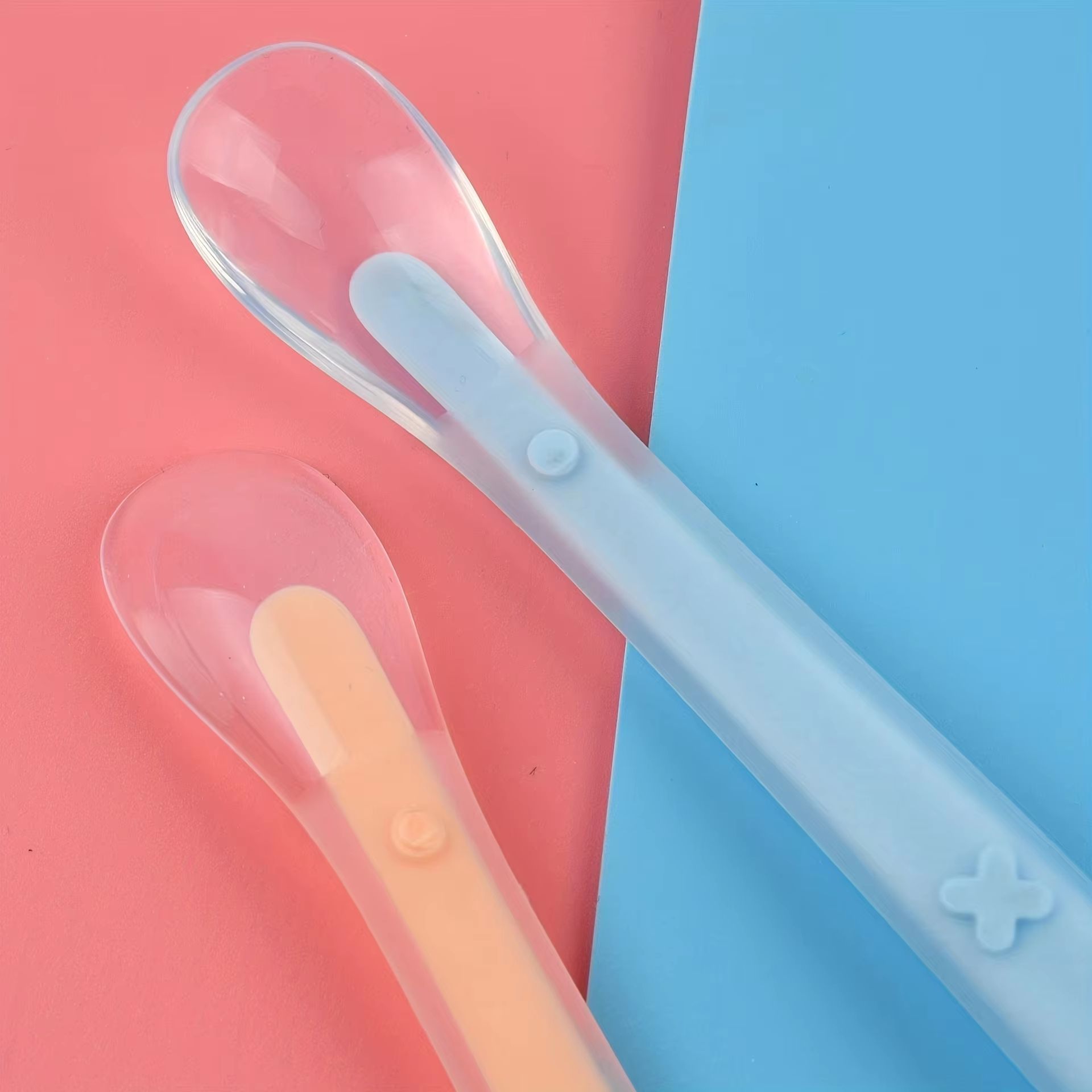 Soft-Touch Silicone Baby Feeding Spoon with Matte Surface - Safe Training Tableware