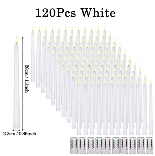 Flameless LED Taper Candles Set – Battery Operated Flickering Candles for Wedding & Home Decor