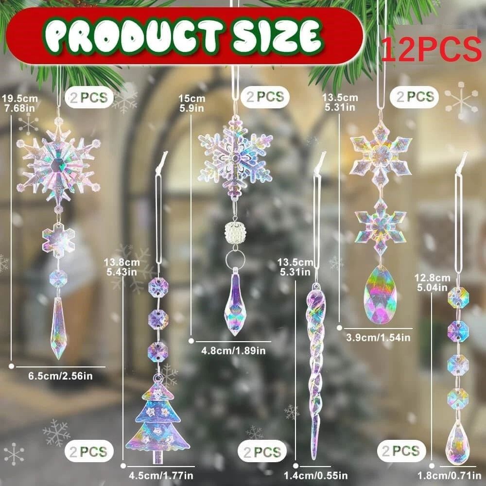 Christmas Ornaments Iridescent Crystal Tree Decoration Perfect Holiday Hanging Decor