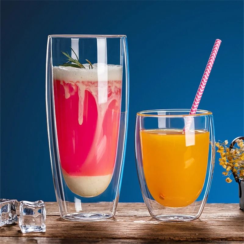 Double Wall Insulated Glass Mug Large 22 oz Coffee and Tea Cup