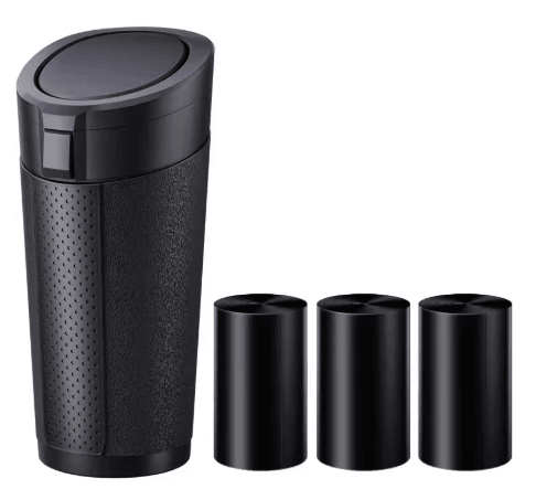 Car Trash Can with Lid Compact Auto Dust Organizer with Garbage Bags