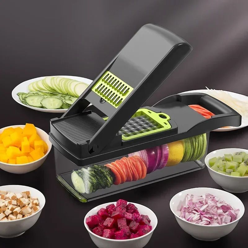 Multifunctional Vegetable Chopper, Handle Food Grate, Slicer Dicer for Effortless Kitchen Prep