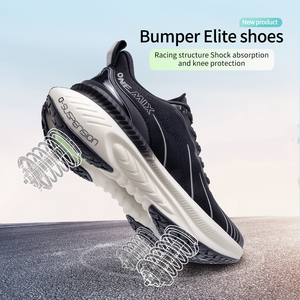 Heavy Runners Running Shoes for Men, Lace Up Sports Sneakers, Cushioning Non-slip Outdoor Athletic Shoes