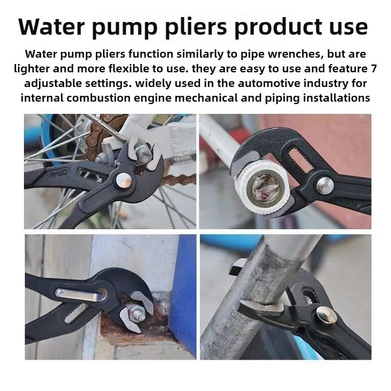 High Quality Quick Adjustable Water Pipe Pliers Household Use 12 Inch Multifunctional Soft Grip Water Pump Pliers
