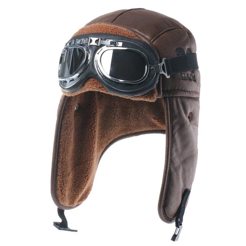 Synthetic Leather Thermal Bomber and Pilot Hat