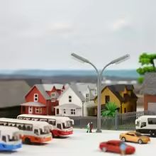Mini LED Street Lamp Set 1-160 Scale Model Lights for DIY Diorama and Railway Scenes