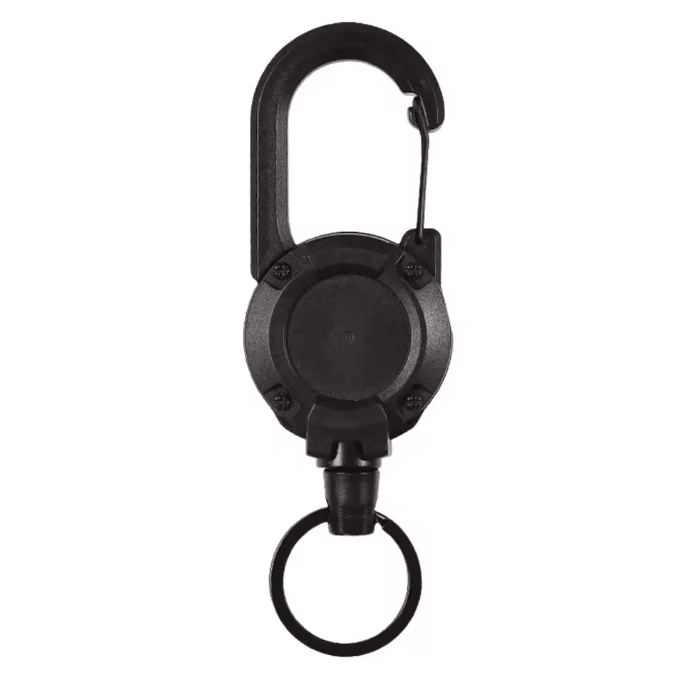 GripLock Retractable Carabiner Keychain with Steel Wire Reel