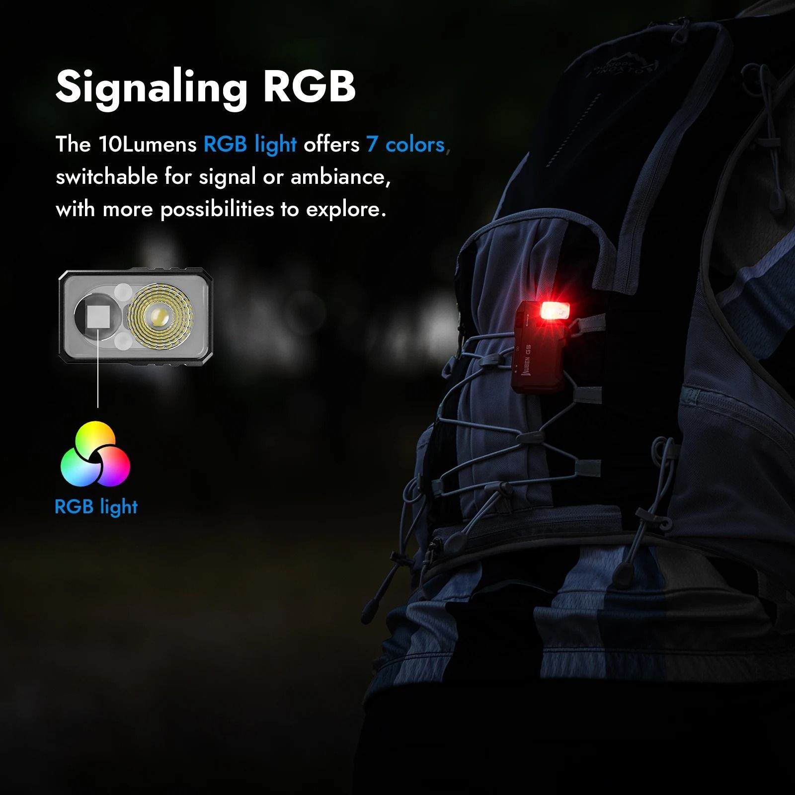 WUBEN G5 Rechargeable EDC Flashlight 400 Lumens Mini Pocket Light with RGB