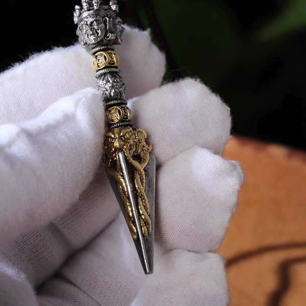 Nepal Tibetan Vajra Necklace Brass Copper Buddhist Pendant Gift