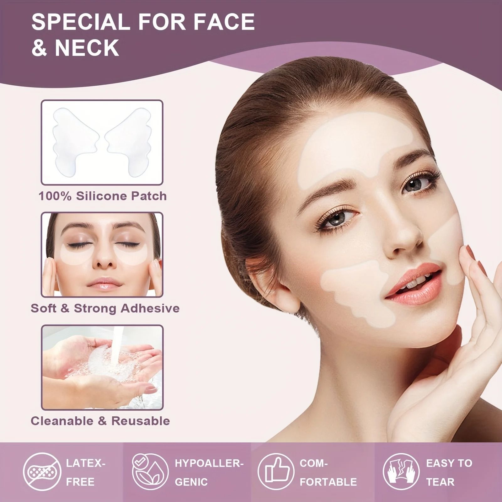 Reusable Silicone Face and Neck Care Patches
