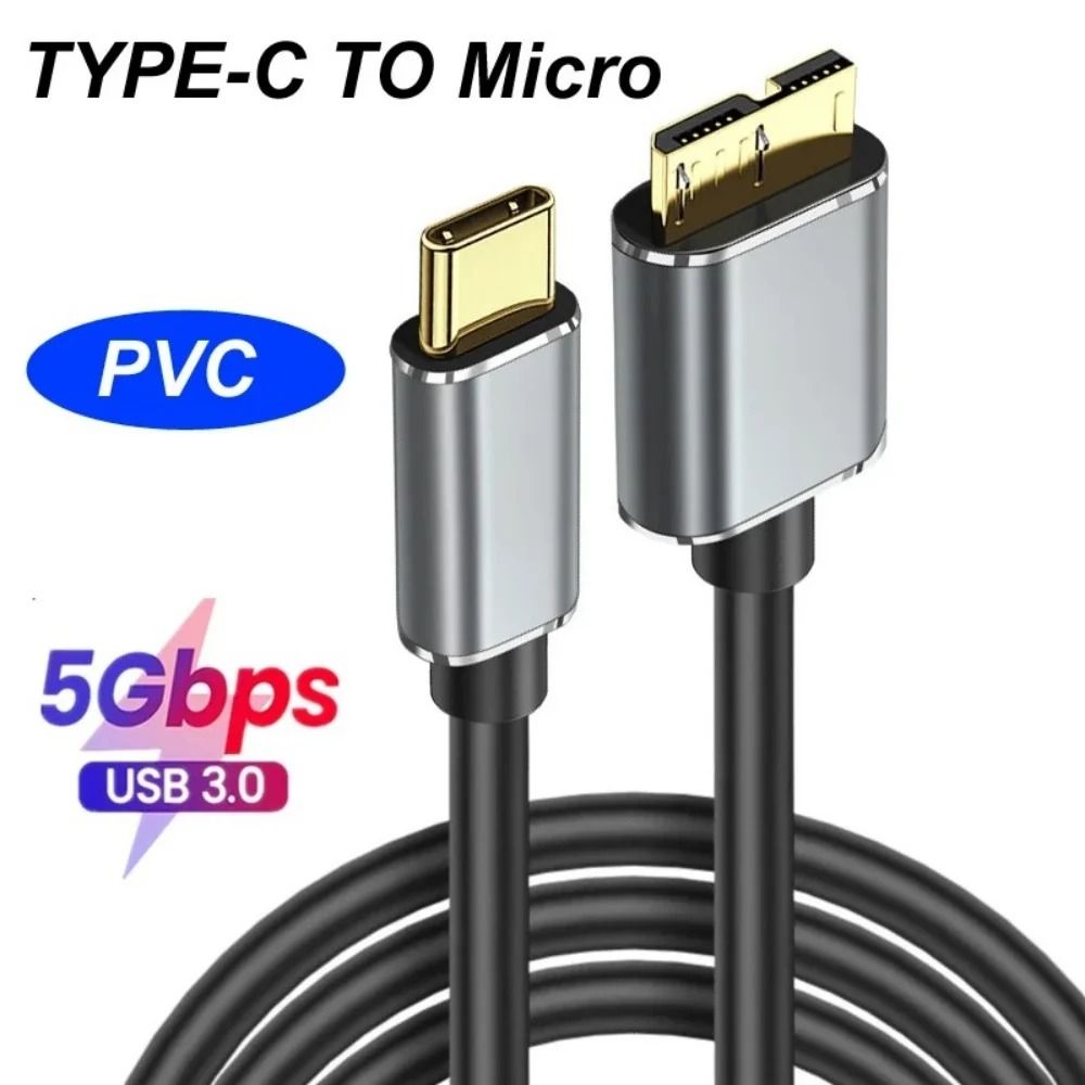 USB 3.0 Type-C to Micro-B High-Fidelity External Hard Drive Data Cord