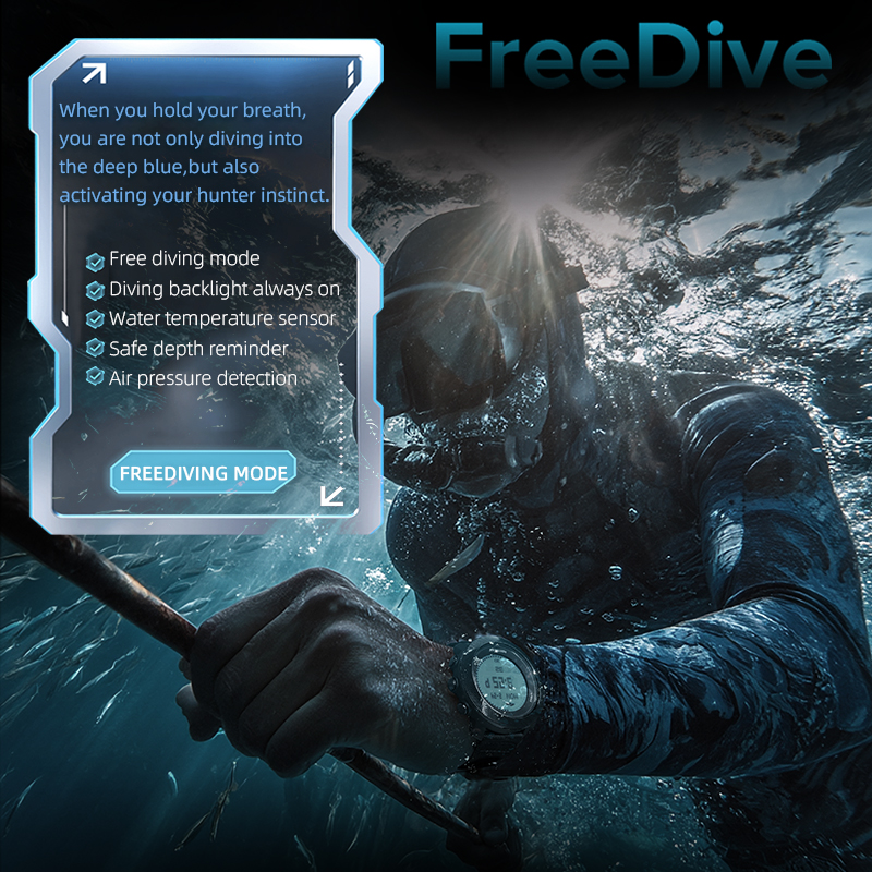 Men's Digital Dive Watch with Altimeter, Barometer, Compass & Waterproof