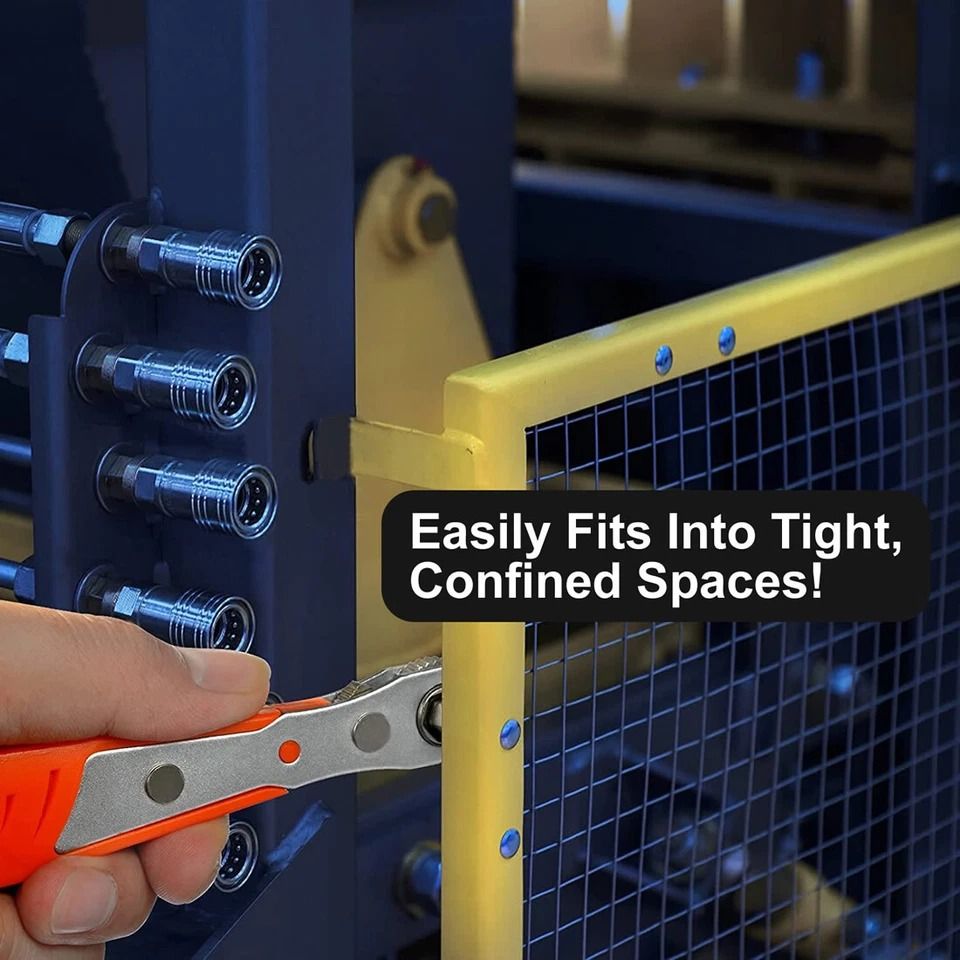 Compact Right Angle Ratcheting Screwdriver with Hex Drive Bit Set