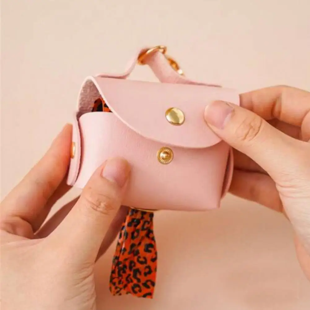 Faux Leather Pet Poop Bag Holder with Dispenser Portable Dog Bag Organizer Stylish Pet Supplies for Dogs