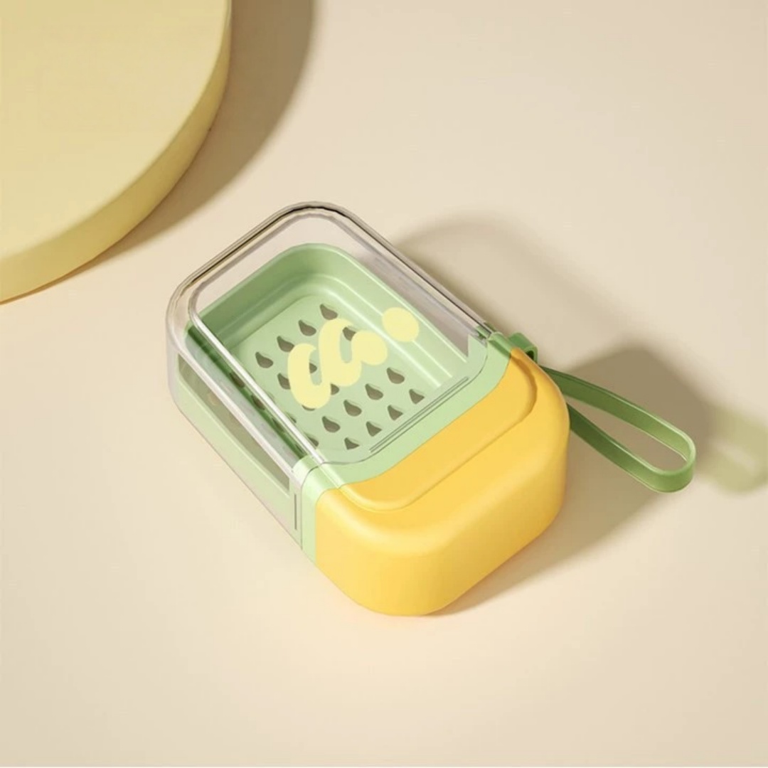 Leakproof Travel Soap Case with Drainage Tray and Airtight Lid