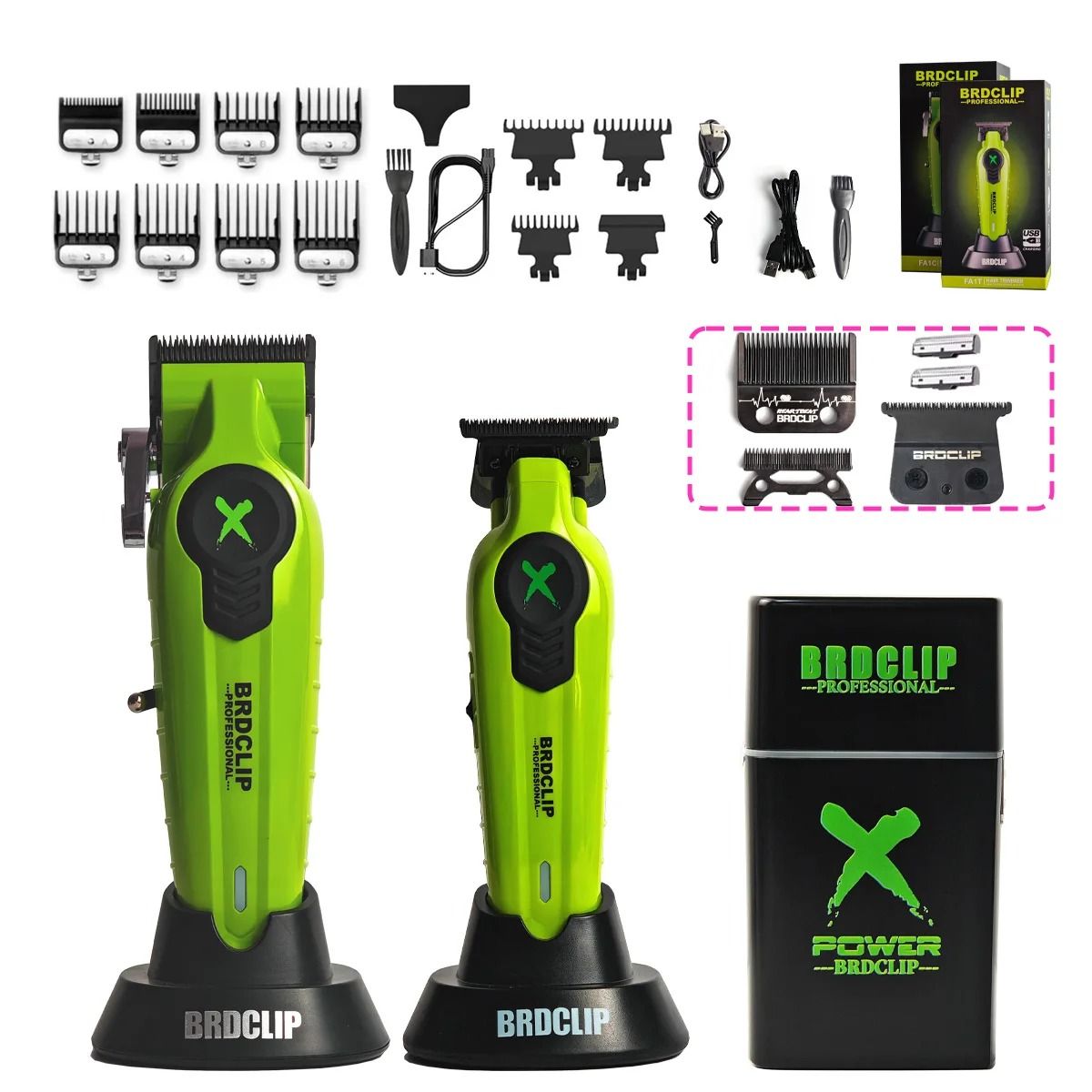 BRDCLIP X Series Professional Hair Clipper Trimmer and Shaver Set