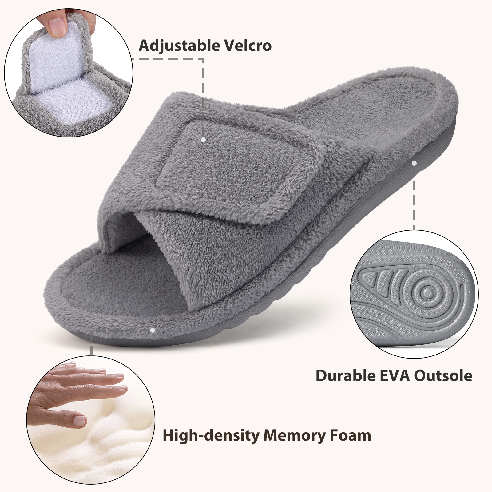 Orthopedic Slippers for Women, Arch Support Slippers for Plantar Fasciitis Relief, Cozy Home Slides