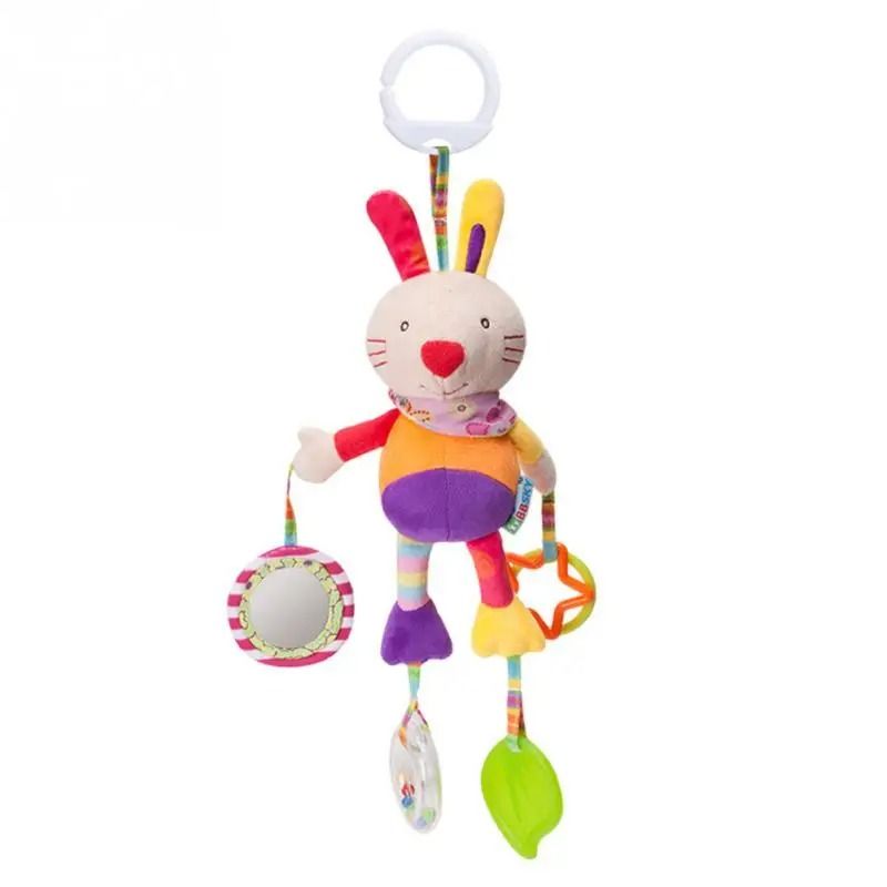Baby Plush Stroller Toy Hanging Rattle Mobile with Cartoon Animals